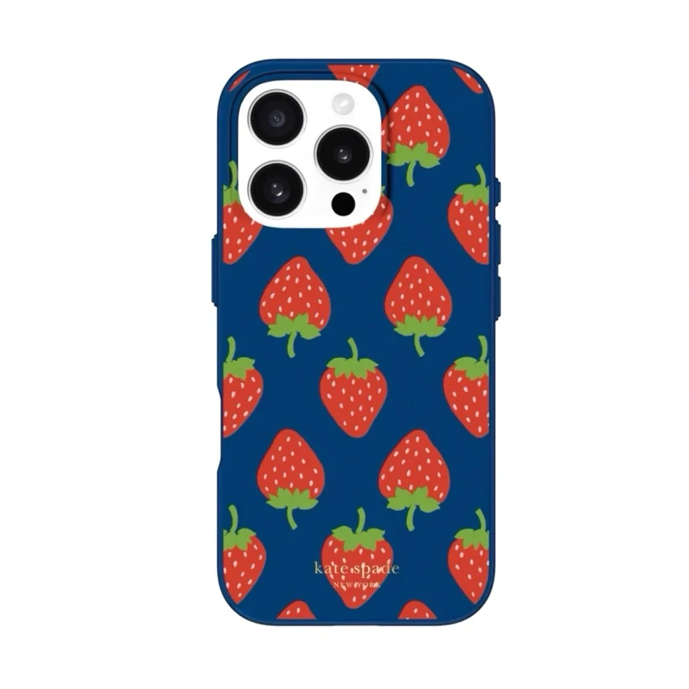 🆕 Kate Spade New York iPhone 16 Pro Protective Phone Case - Strawberry Dotted
